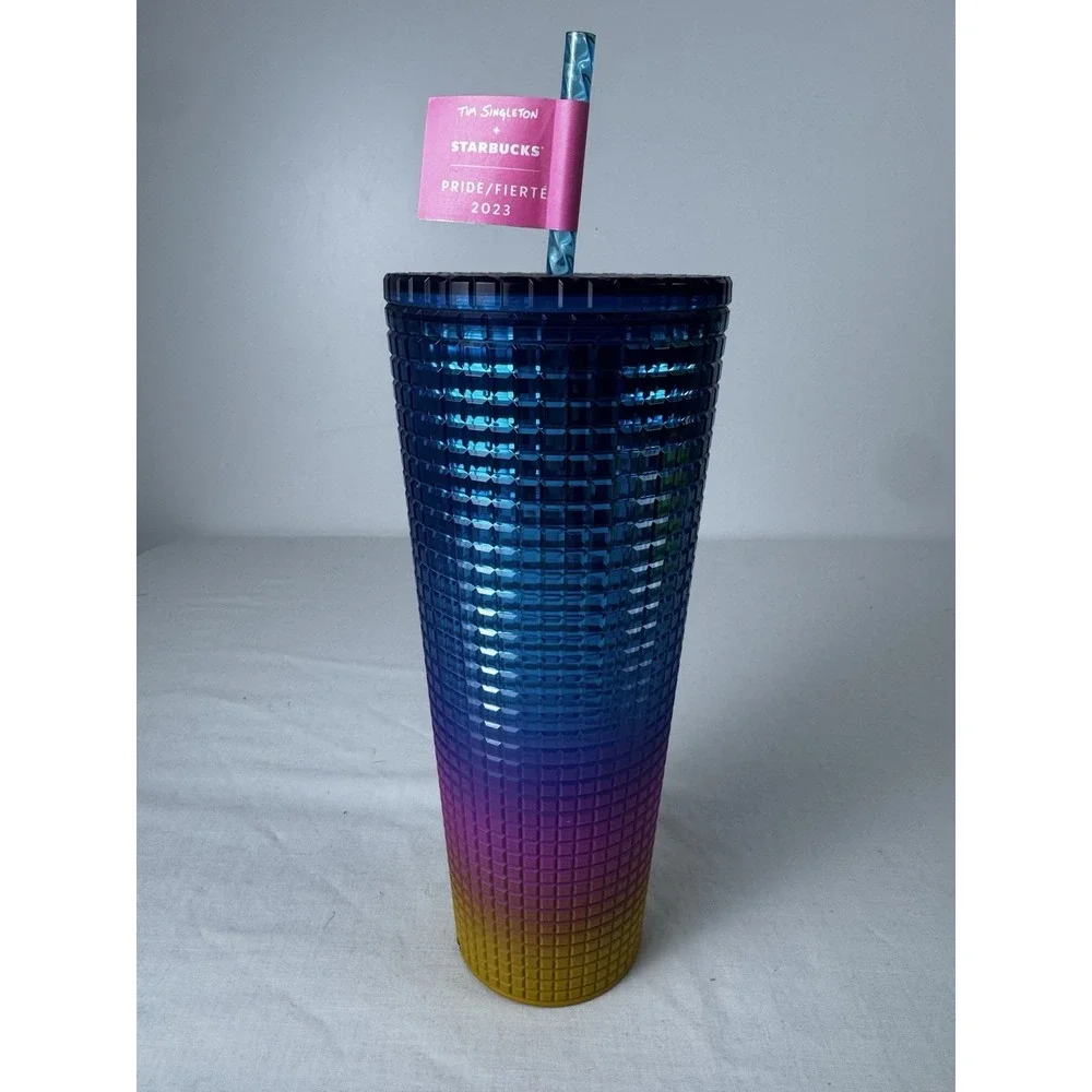Tim Singleton X Starbucks 2023 Collab Rainbow Ombré Finish 24 Oz Coffee Tumbler